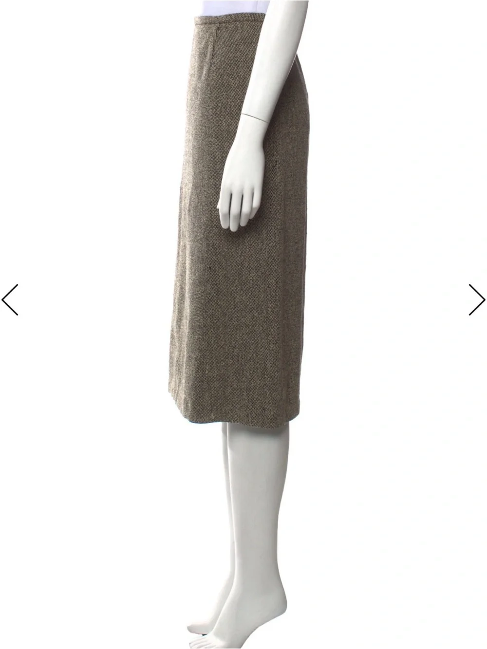 MaxMara Tan/Grey A-line Midi Skirt